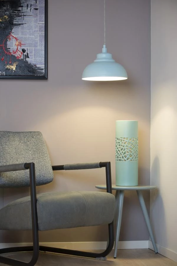 Lucide ISLA - Pendant light - Ø 29 cm - 1xE14 - Pastel Blue - atmosphere 1